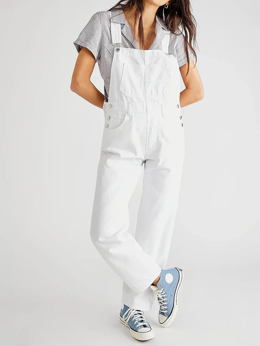 Klassischer Denim-Jumpsuit für Damen mit lockerer Passform und dehnbarem Komfort | Freja