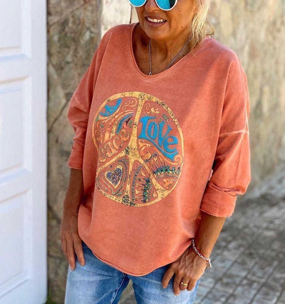 Mikina Happy Days oranžová