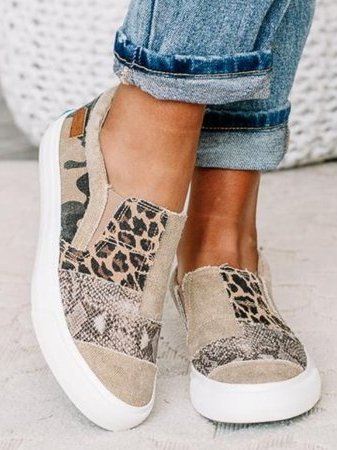 Ginebra | Zapatos de lona con estampado animal