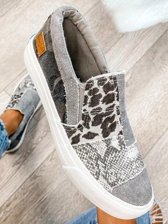 Ginebra | Zapatos de lona con estampado animal
