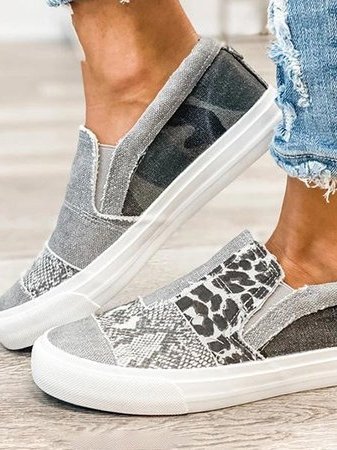 Ginebra | Zapatos de lona con estampado animal