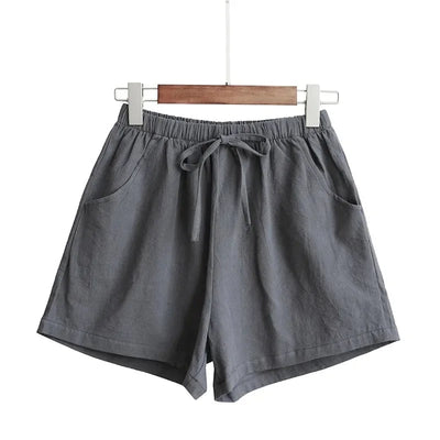 Leinen-Shorts in Übergröße mit hoher Taille für Sommer 2025