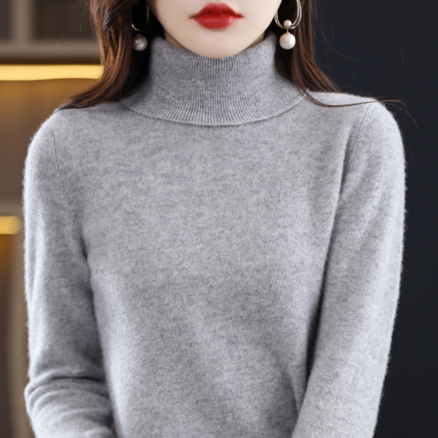 Luxe Kaschmir Damen Rollkragenpullover - Elena