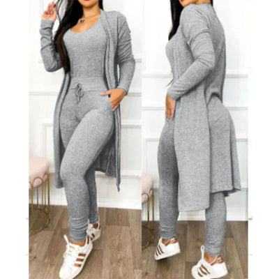 2-teiliger Jumpsuit für Frühling 2025 | Enger Leggings-Jumpsuit mit Jacke