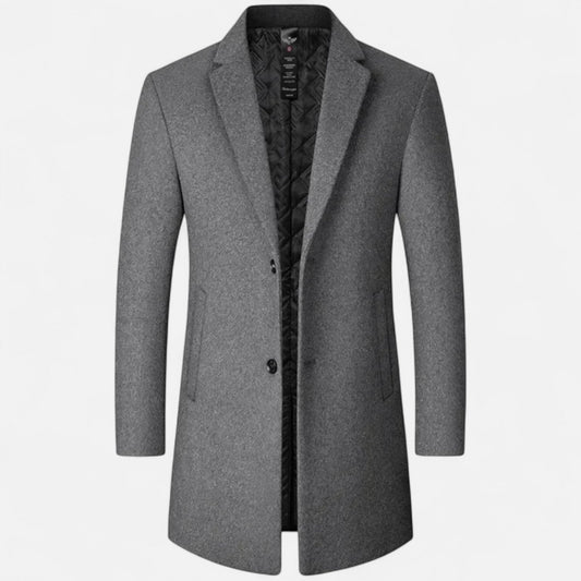 Men's Wool Coat - Classic Tailored Elegance