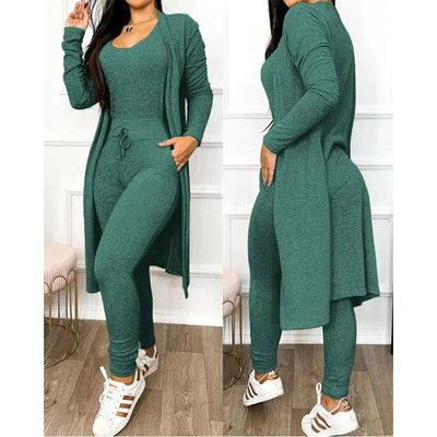 2-teiliger Jumpsuit für Frühling 2025 | Enger Leggings-Jumpsuit mit Jacke