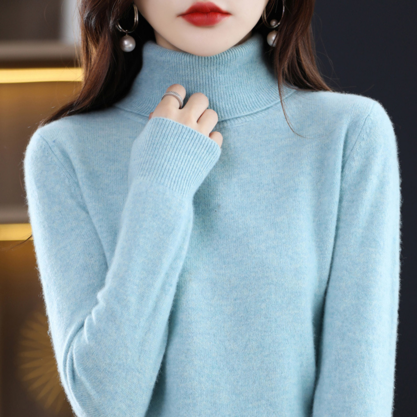 Luxe Kaschmir Damen Rollkragenpullover - Elena