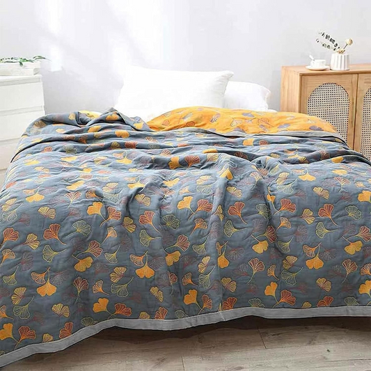 Obojstranná prikrývka z bavlny s kvetinovým vzorom