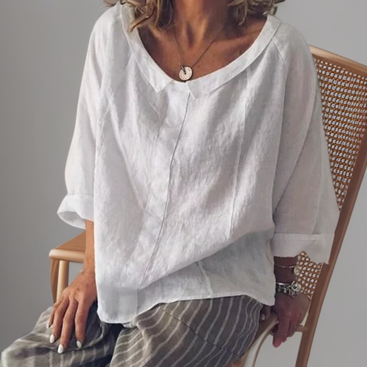 Kadia - Blusa a maniche lunghe da seduta con chiusura a scatto
