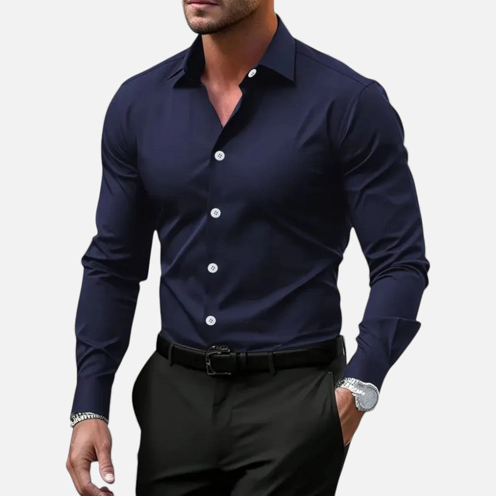 Herrenmode Slim Fit Langarmhemd