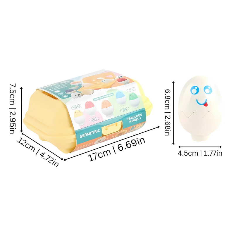 Juguete educativo de plástico para combinar huevos por colores.