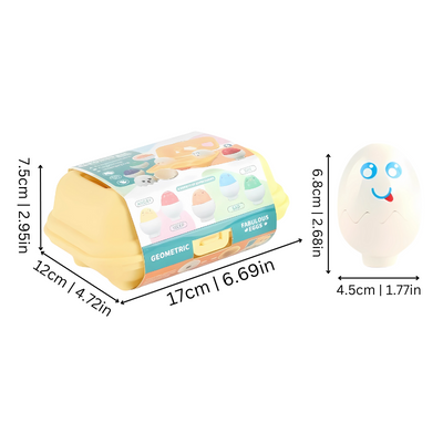 Juguete educativo de plástico para combinar huevos por colores.