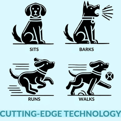 Juguete interactivo para cachorros con movimiento realista.