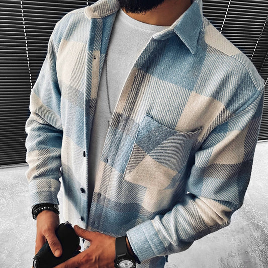 Camicia a quadri a maniche lunghe da uomo - perfetta per il tempo libero e l'inverno