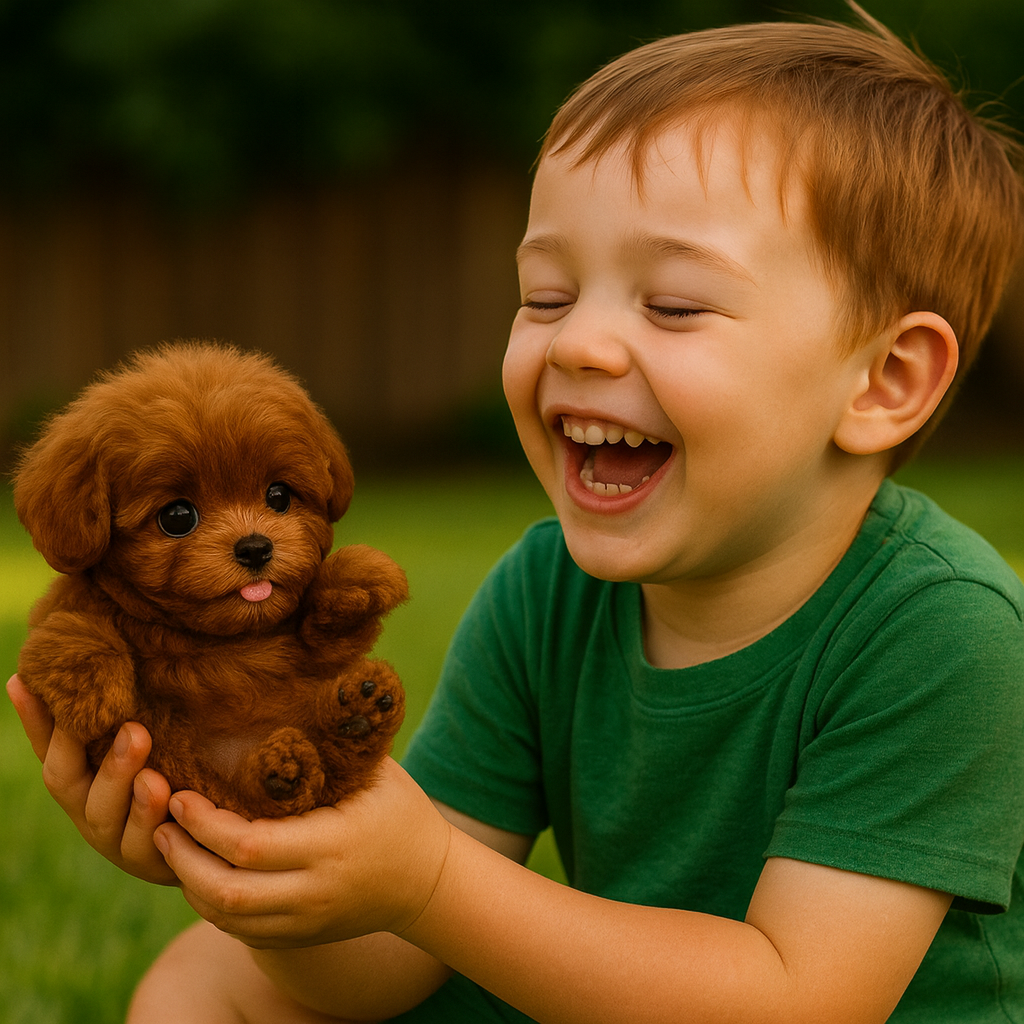 Juguete interactivo para cachorros con movimiento realista.