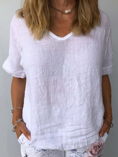 Bequemes Sommer T-Shirt Mit V-Ausschnitt Für Frauen | Chic