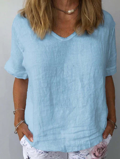 Bequemes Sommer T-Shirt Mit V-Ausschnitt Für Frauen | Chic