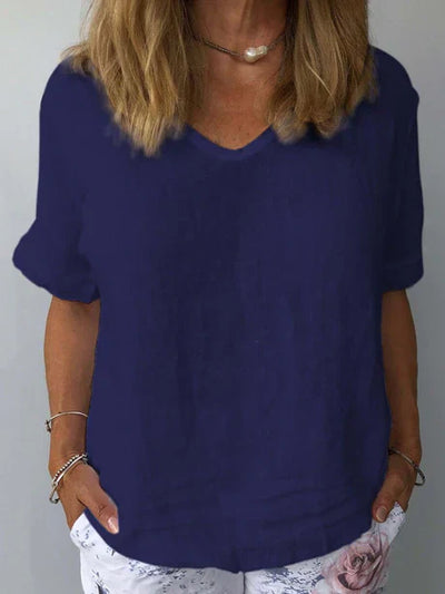 Bequemes Sommer T-Shirt Mit V-Ausschnitt Für Frauen | Chic