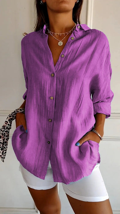 Leichtes Damenhemd mit Button-down-Verschluss