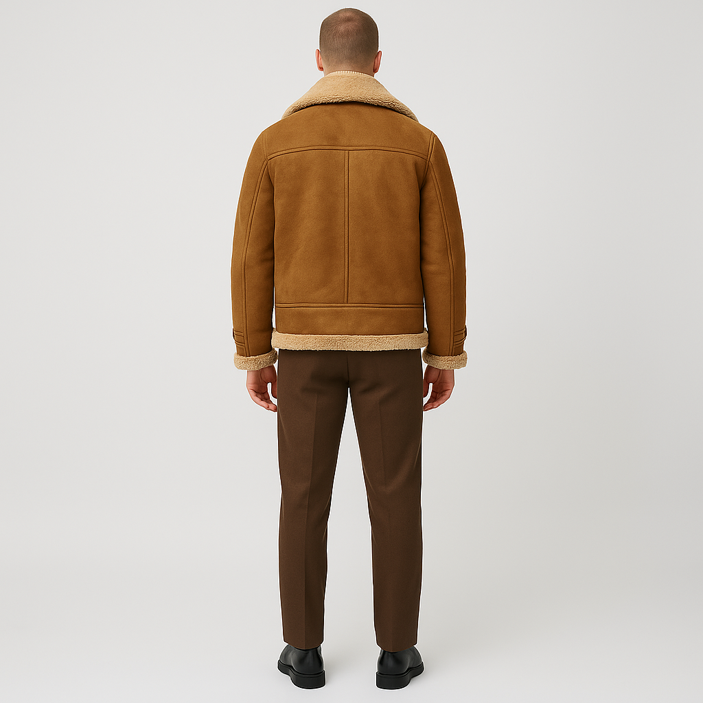 Chaqueta de piel de oveja para hombre invierno