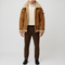 Veste en cuir d'hiver pour homme en shearling