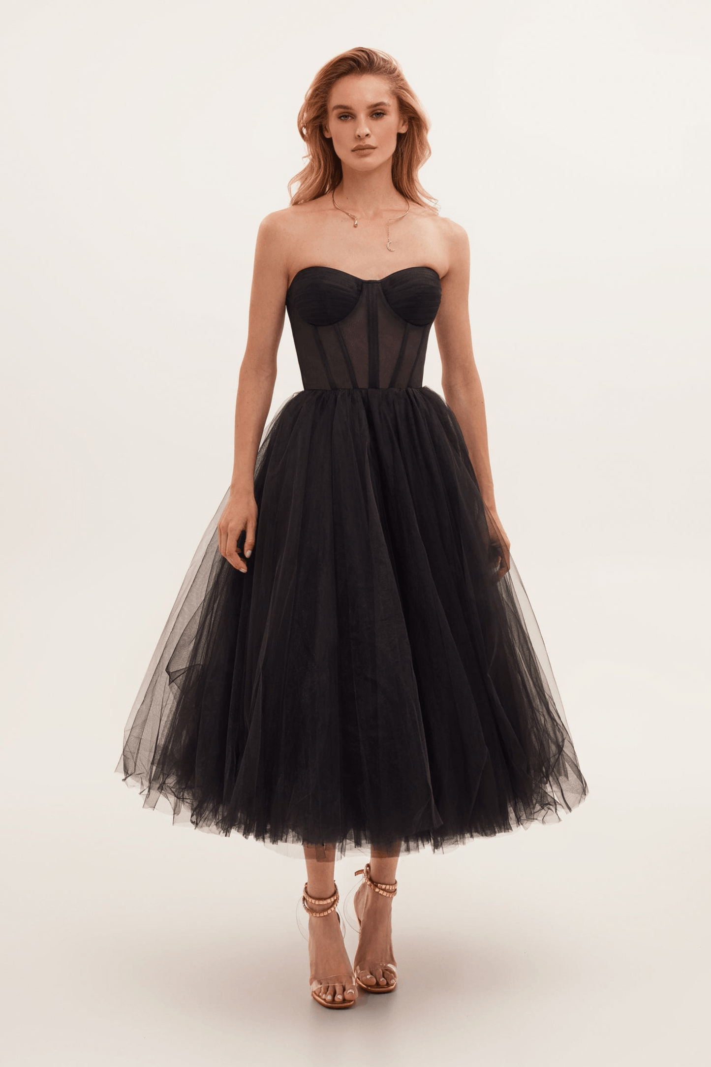 Vestito bustier nero | Tulle | Drammatico ed elegante