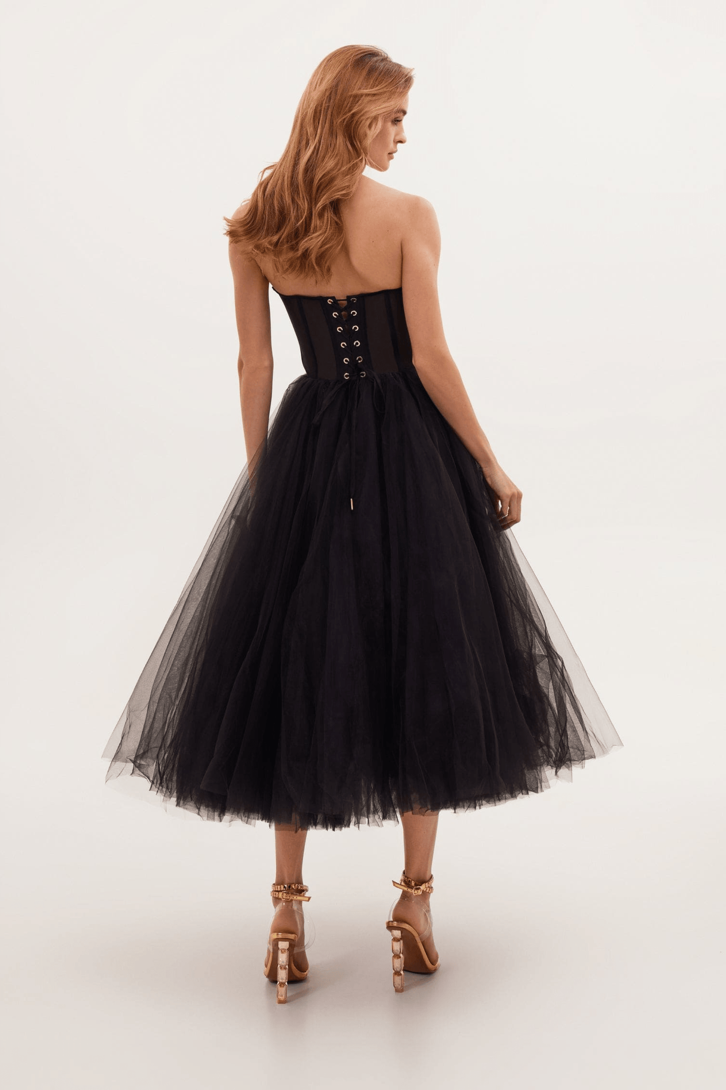 Vestito bustier nero | Tulle | Drammatico ed elegante