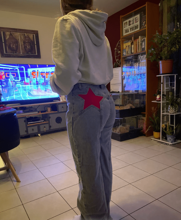 Jean baggy avec petites étoiles | Taille haute | Streetwear et original