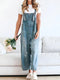 Weite Latzhose aus Jeans | Used-Effekt | Lässiger Vintage-Stil