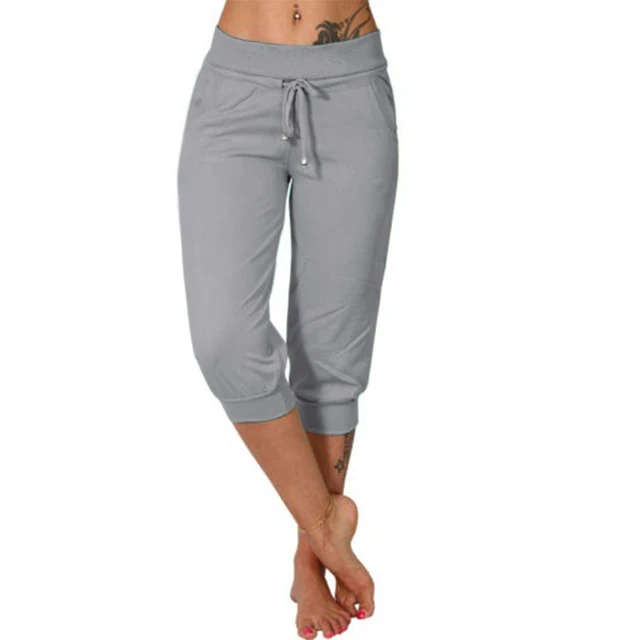 Liora - Pantalones Capri con cierre de cordón