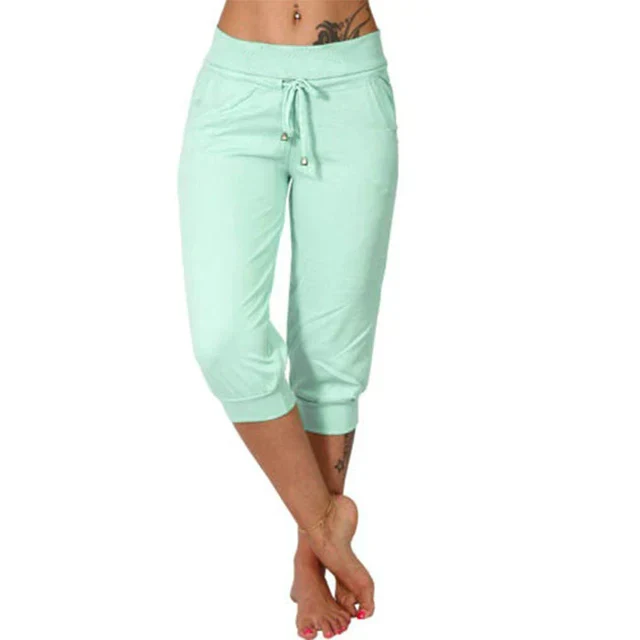 Liora - Pantalones Capri con cierre de cordón