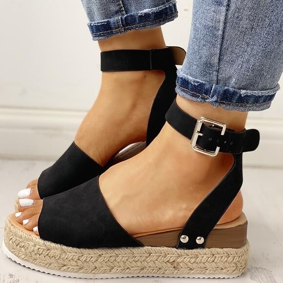 Damen Sommersandalen | Plateausandale | Verstellbarer Riemen