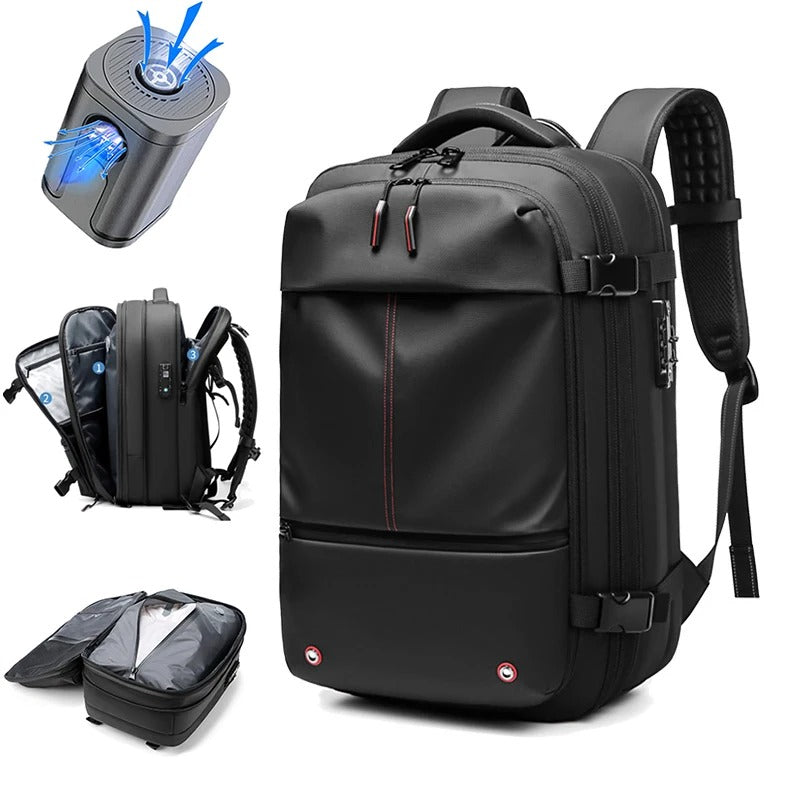 Anti-Diebstahl-Rucksack - 60L Reiserucksack mit Vakuum-Kompression