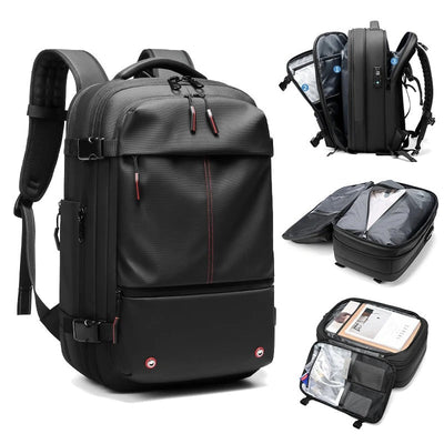 Anti-Diebstahl-Rucksack - 60L Reiserucksack mit Vakuum-Kompression