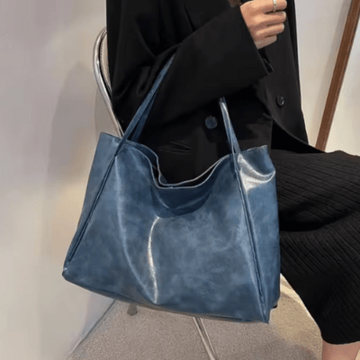 Maxia | Bolso bandolera grande de piel para mujer | Bolso de mano | Shopper en color burdeos y rojo