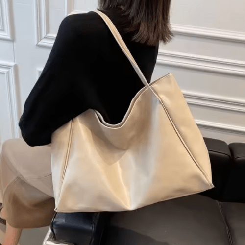 Maxia | Grand sac bandoulière en cuir pour femme | Sac à main | Cabas rouge bordeaux