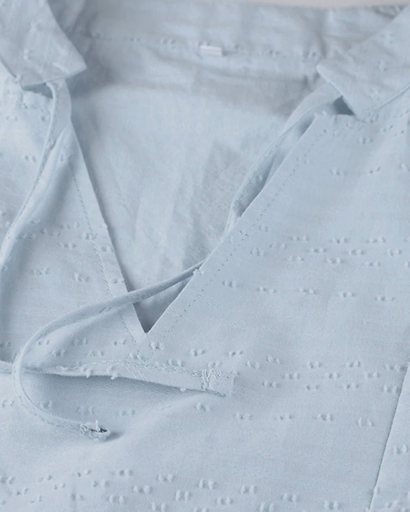 Abito a fascia per donna - scollo a V - maniche a tre quarti - materiale leggero e traspirante