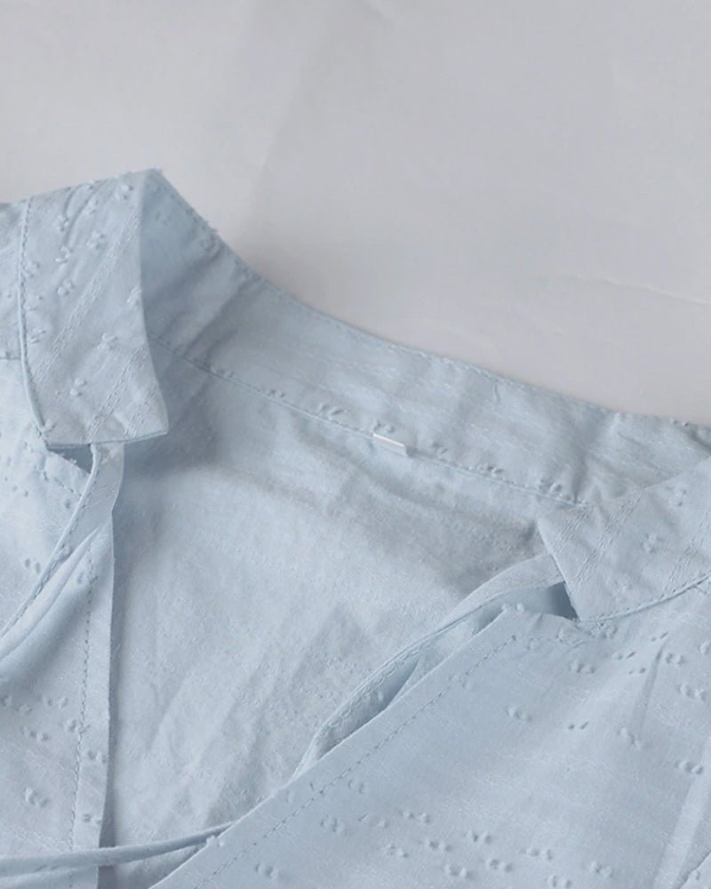 Abito a fascia per donna - scollo a V - maniche a tre quarti - materiale leggero e traspirante