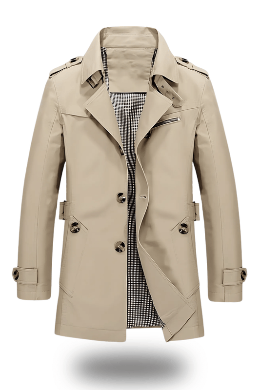 Classic Notched Collar Trench Coat