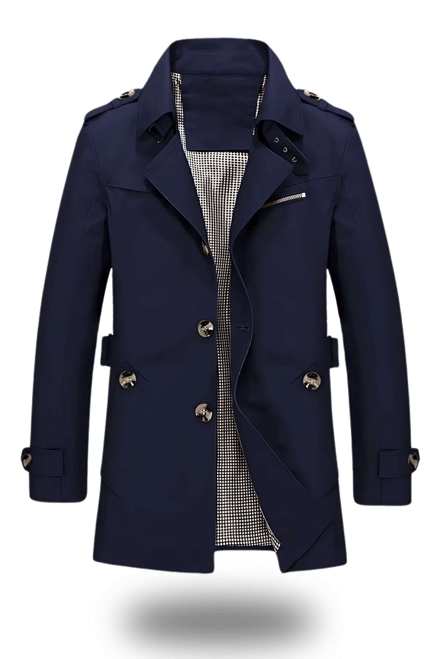 Classic Notched Collar Trench Coat