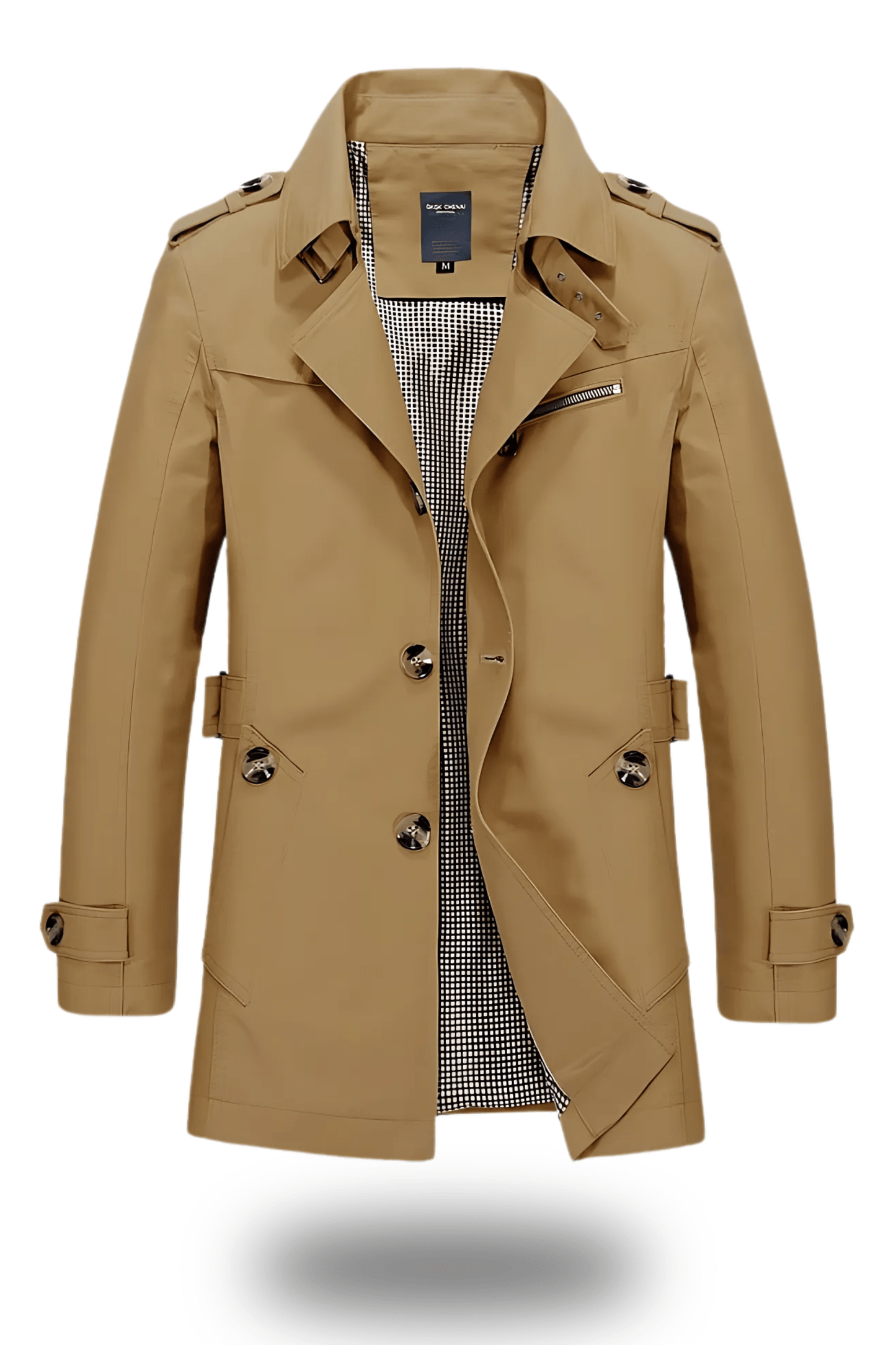 Classic Notched Collar Trench Coat