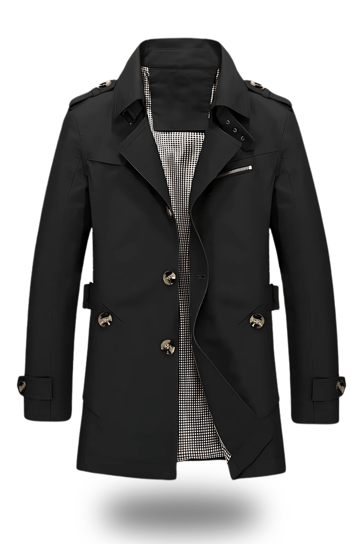 Classic Notched Collar Trench Coat