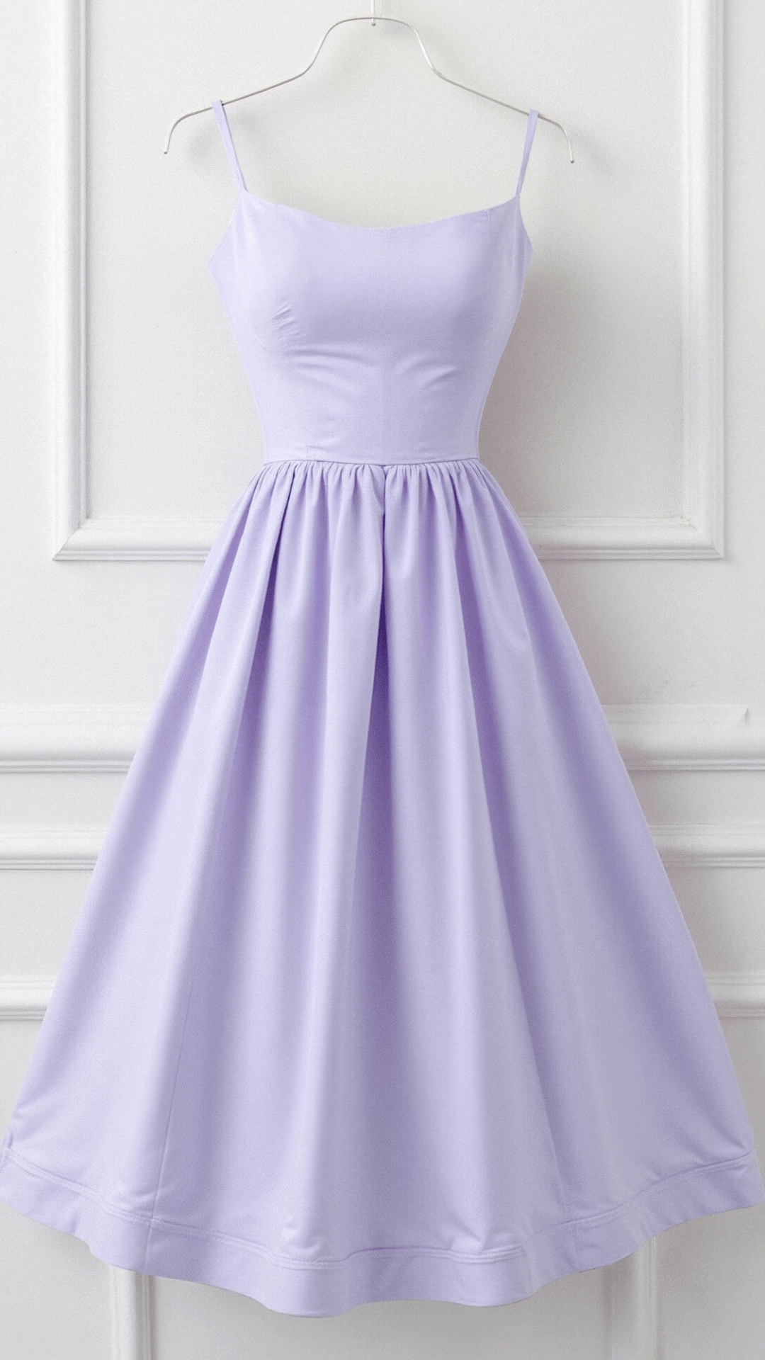 Damen Midikleid - A-Linie Silhouette - Spaghetti-Träger - Elegantes fließendes Design