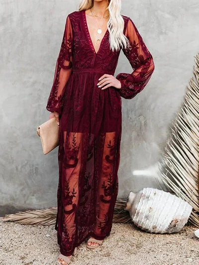Mabyn - Zeitloses böhmisches Spitzen-Damen-Maxikleid