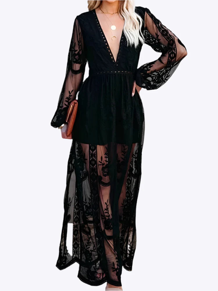Mabyn - Zeitloses böhmisches Spitzen-Damen-Maxikleid