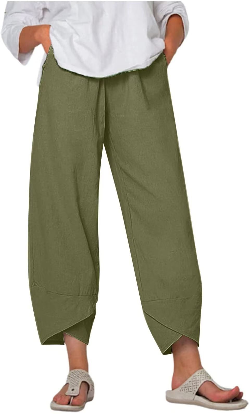 Damen Culottes - Weites Bein - Gekürzte Länge - Elastische Taille - Leichter Stoff