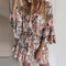 Boho Jumpsuit Damen weite Ärmel Volants entspannter Schnitt