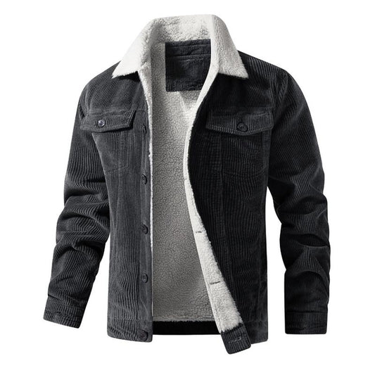 Men's jacket with plush collar