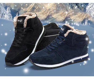 Herren Casual Warme Winterschuhe - Hohe Turnschuhe mit Pelzfütterung