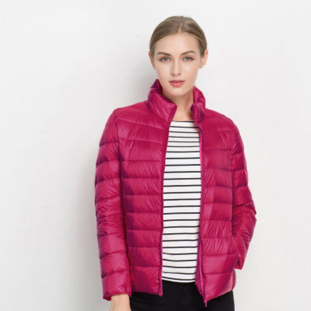 Warm lightweight women's down jacket with slim fit | Short winter jacket